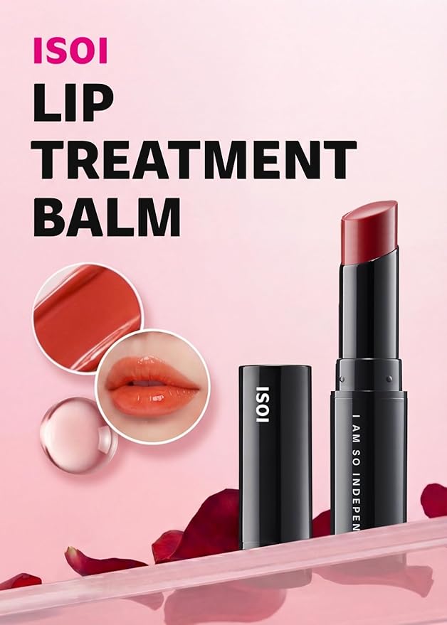 ISOI Bulgarian Rose Lip Treatment Balm (Sunset Orange) – Hydrating & Tinted Lip Balm for Dry Lips, Korean Skincare (0.18 oz, 5g)
