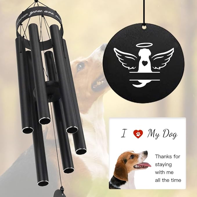 ASTARIN Pets Personalized Name 30" Wind Chimes, Pet Memorial Gifts for Loss of Dog, Custom Dog Remenbrance Gift in Memory, Sympathy Family Love Pet Dogs Cat Gift for Son Daughter Friends