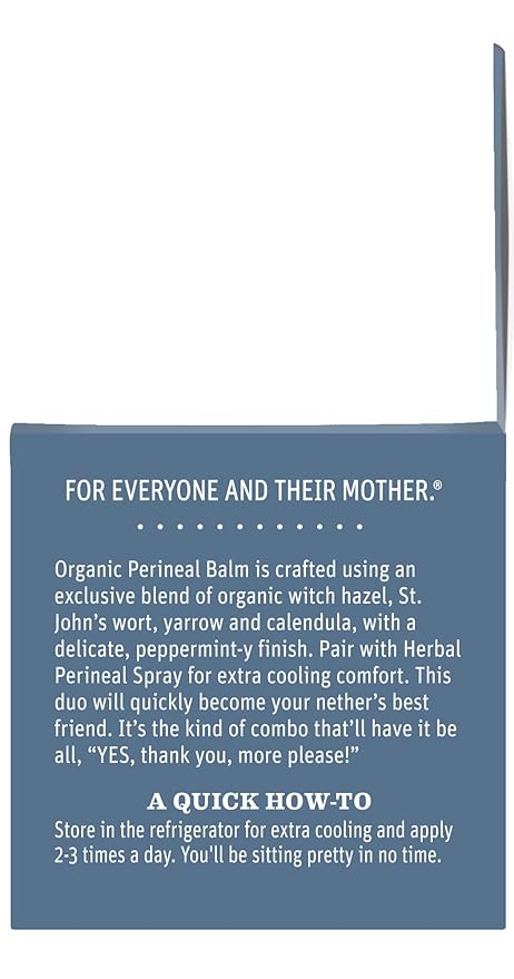 Earth Mama Organic Perineal Balm | Naturally Cooling Herbal Salve for Pregnancy and Postpartum Relief with Witch Hazel & Calendula, Feminine Care Essentials, No Benzocaine or Butane, 2-Fluid Ounce