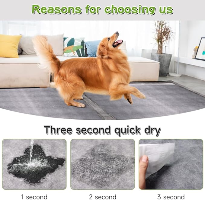 Extra Large Activated Charcoal Puppy Pads 36"x36", 32 Count – Leak-Proof & Super Absorbent 6-Layer Disposable Pee Pads with Advanced Odor Control & Quick Dry for Dog Training, Home Protection & Cat
