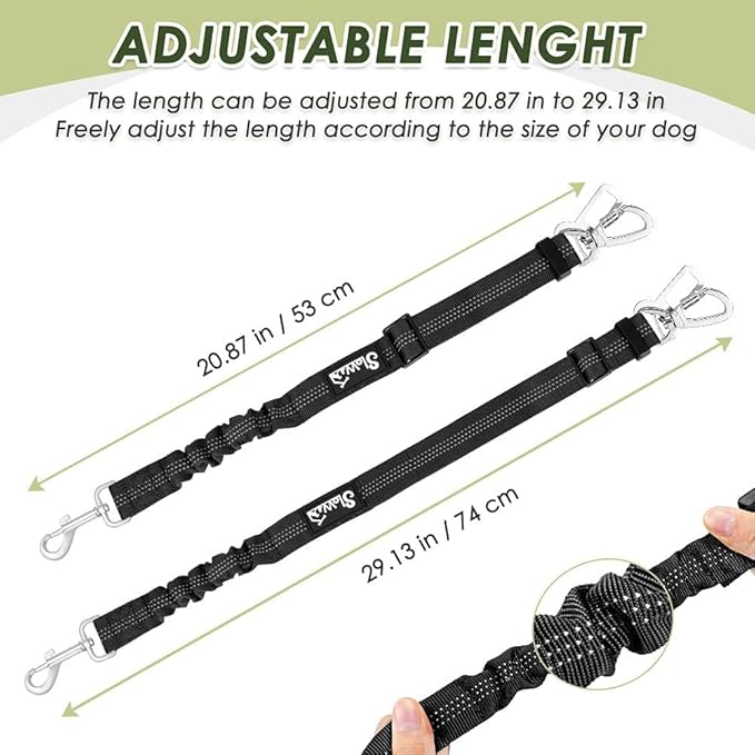 Lukovee Dog Seat Belt for Car, Adjustable Dog Car Harness for Large Medium Small Dogs, Soft Padded & Breathable Mesh Dog Seatbelt with Car Vehicle Connector Strap (Black Double Clip,Small)