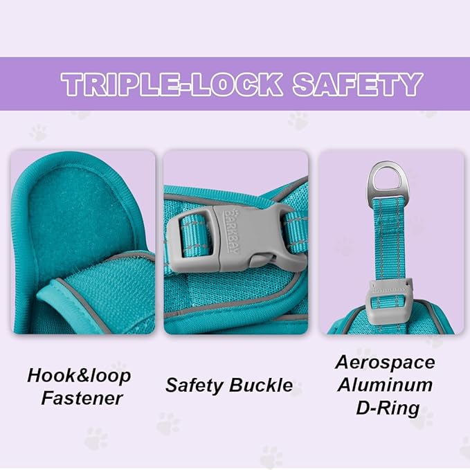 Cat Harness and Leash Set,Escape Proof Kitten Harness,Step in Adjustable Soft Lightweight,Easy Control,Reflective Strips Comfortable for Walking Travel(Ocean Blue,XXXS)