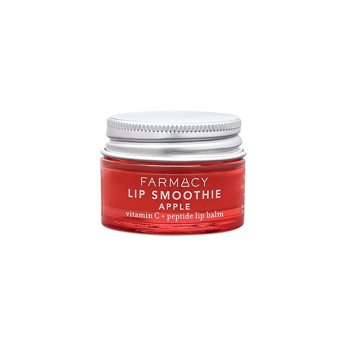 Farmacy Vitamin C + Peptide Hydrating Lip Balm - Lip Smoothie Moisturizing + Plumping Treatment - Smooths Lines with a High-Gloss Finish - Apple (10g)