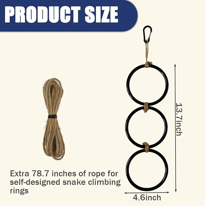 Snake Enrichment Rings for Ball Python Playground Climbing Toys,Enrichment Toys for Corn Snake,Exploring&Climbing Accessories for Snakes