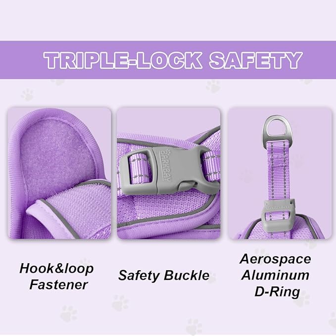 Cat Harness and Leash Set,Escape Proof Kitten Harness,Step in Adjustable Soft Lightweight,Easy Control,Reflective Strips Comfortable for Walking Travel(Violet Purple,XS)