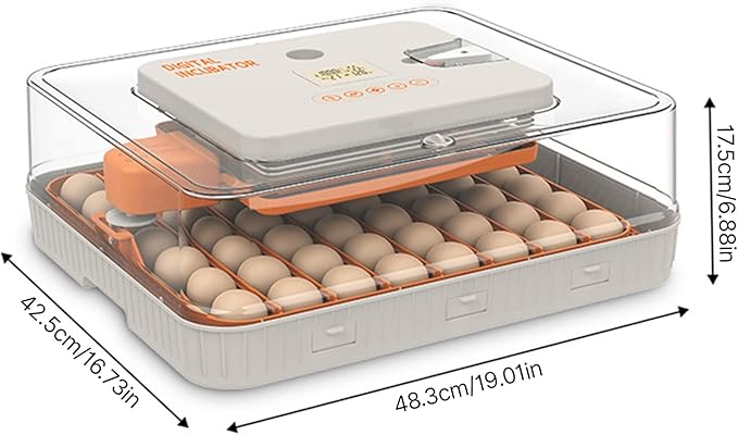Tissting 56 Eggs Incubator - 3-in-1 with Automatic Egg Turning with External Injection Water Bottle,Household Small Poultry Hatching Machine with Egg Candler Light for Chicken,Duck,Bird