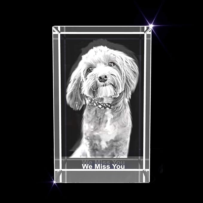 Personalized 3D Crystal Heart Figurine – Custom Photo Engraved Gift, Premium Crystal Keepsake for Anniversary, Wedding, Birthday, Couples & Loved Ones(medium rectangle 3 * 3.5 * 3 inches)