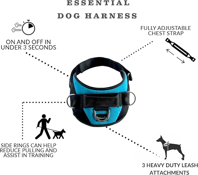 ShawnCo Essential Dog Harness, No-Pull Pet Vest with 3 Leash Clips, No Choke, Reflective, Adjustable and Padded, for Easy Walking and Training for Small, Medium and Large Dogs (Freckle's Garden, XS)
