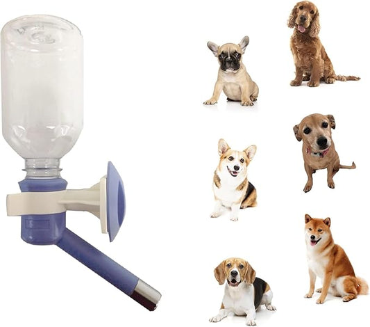 Choco Nose Patented No-Drip Dog Water Bottle/Feeder for Dogs/Cats and Other Small-Medium Sized Animals - for Cages, Crates or Wall Mount. 10.2 Oz. Mess Free Leak-Proof Nozzle 16mm, Blue (C590)