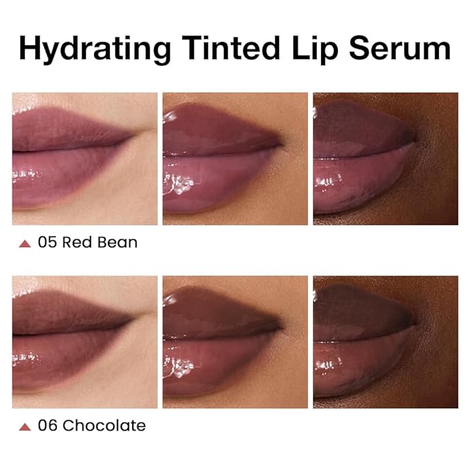 2Pcs Lip Tinted Glowy Balm Hydrating Tinted Lip Serum Lip Gloss, Ultra-Hydrating Natural Vegan Lip Balm, Sheer-Tinted Shine & Hydration, Soothes & Softens Dry Lips Skincare 05+06