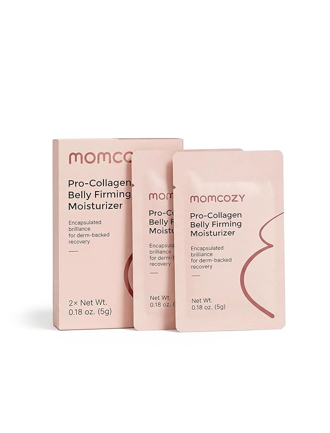 Momcozy All-in-One Oil-in-Cream for Stretch Marks, Sample Duo, Belly Oil Alternative & Non-Greasy Moisturizer Hybrid, Safe for Pregnancy, 0.36 oz (2 x 5g Sachets)