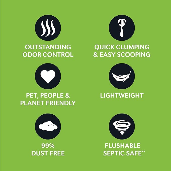WORLD'S BEST CAT LITTER Comfort Care Unscented, 32-Pounds - Natural Ingredients, Quick Clumping, Flushable, 99% Dust Free & Made in USA - Long-Lasting Odor Control & Easy Scooping