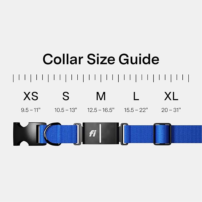 New Fi Series 3+ Smart Dog Tracker Collar [12 Month Membership Included] GPS Tracker for Dogs with Health & Behavior Monitoring, Escape Alerts, Waterproof, LED, Apple Watch Compatible (Blue, X-Small)