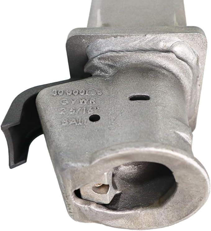 Shocker Replacement Gooseneck Stem & Demco Coupler for 2-5/16" Ball - Square 4" & 3-15/16" Multi-Fit Stem - Raw Steel - 30,000 lbs - Adjustable
