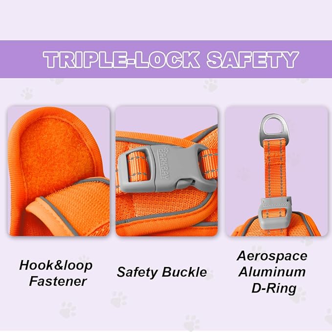 Cat Harness and Leash Set,Escape Proof Kitten Harness,Step in Adjustable Soft Lightweight,Easy Control,Reflective Strips Comfortable for Walking Travel(Orange,XXS)