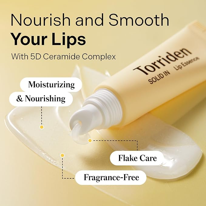 Torriden SOLID In Ceramide Lip Essence 0.37 fl.oz * 2 (Pack of 2) | Moisturizing Lip Essence for Glowy, Plumped, and Radiant Lip | Korean Lip Balm