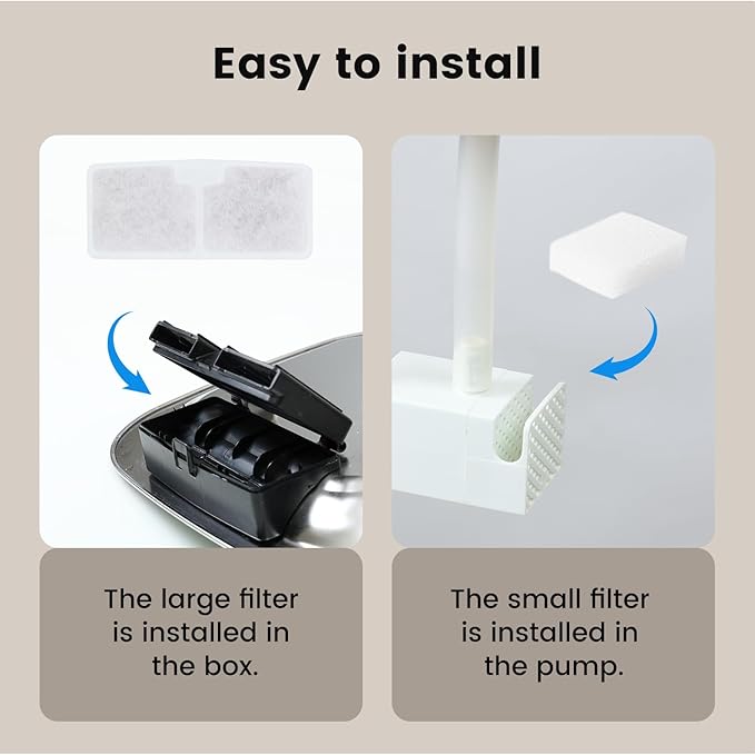 Gardner Pet 3.78L Wireless Cat Water Fountain Filter Replacement - 6 Tray Filters & 3 Water Pump Filters