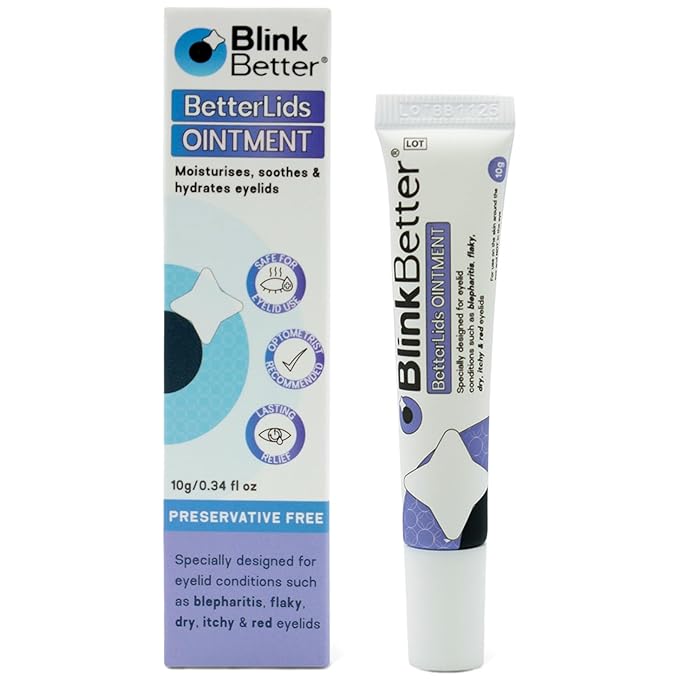BetterLids Eyelid Ointment for Dry, Itchy & Sensitive Eyelids – Deep-Moisturising Oat Complex with Shea Butter & Panthenol to Hydrate, Nourish & Soothe Delicate Eyelid Skin – 0.34 oz