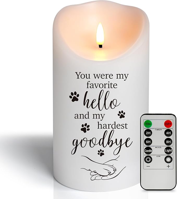 Dog Memorial Gifts for Loss of Dog Sympathy Gift, Sympathy Candle for Cat, Condolence Present for Pet Lovers, Friends to Remember Doggie, Marking Bereavement and Grief(4" x 7")
