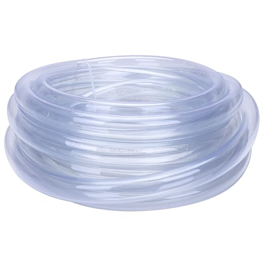DERNORD PVC Tubing 7/8"ID X 1-1/10"OD Flexible Clear Vinyl Hose 25 Feet for Food Grade
