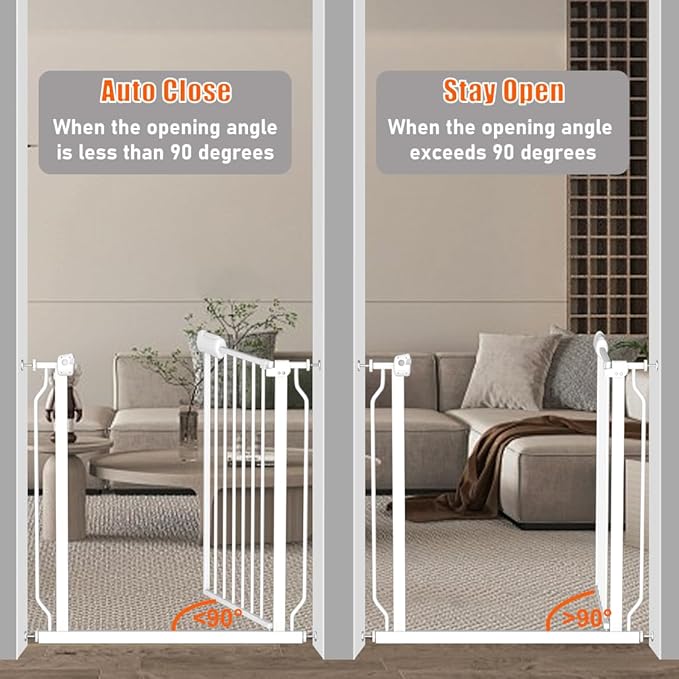 Fairy Baby 38.5-43.5 Inch Wide Baby Gate for Doorways Stairs, Hallway Walk Through Child Gates with Pressure Mounted Extention, Indoor Safety Child Gates for Kids or Pets