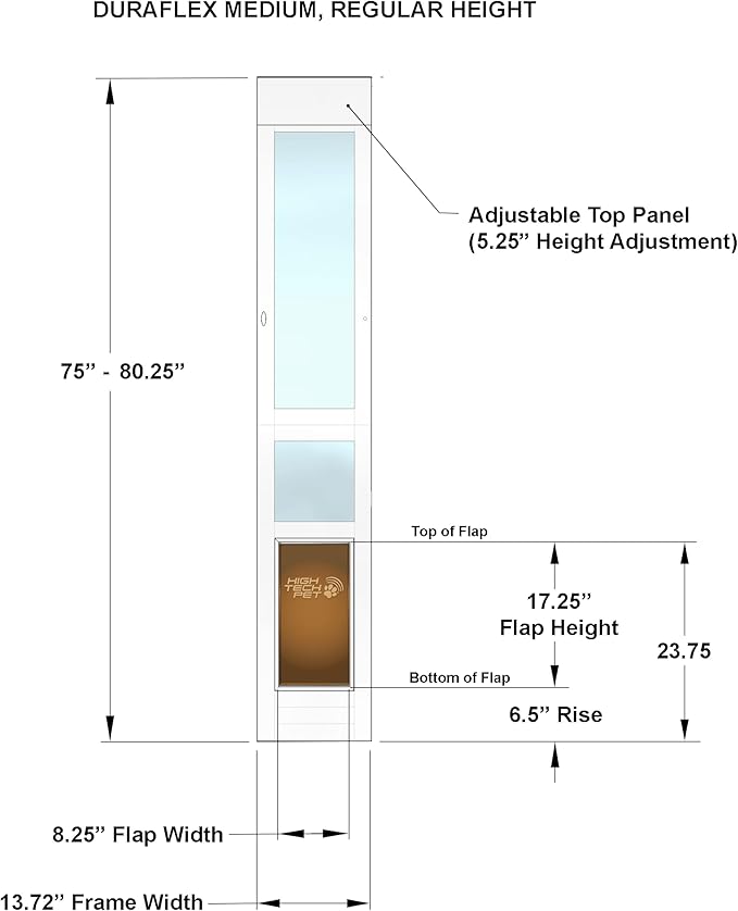 High Tech Pet DuraFlex Premium Patio Pet Doors (Regular Height, Medium)