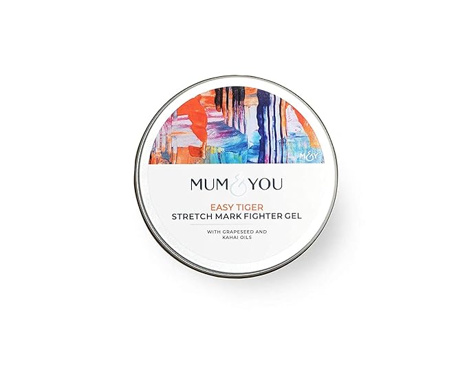 Mum & You Easy Tiger Anti-Stretch Mark Gel, Concentrated oil-based gel, 100% Naturally derived ingredients, Midwife Approved, Registered Vegan, Plastic free recyclable packaging, 3.38 fl oz, 1ea