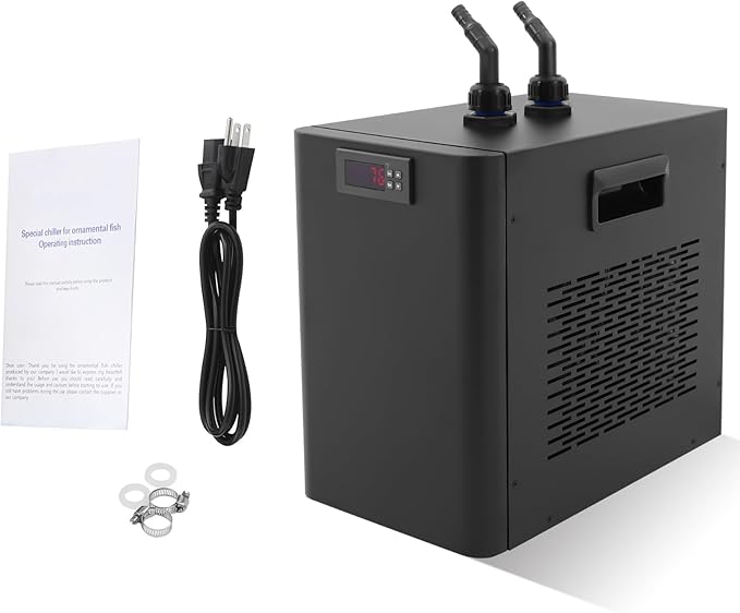 160L/42.27GAL Aquarium Chiller, 270W Aquarium Water Hydroponic Cooling System Chiller Fish Shrimp Tank Cooler, Circulation Function Constant Temperature for Water Weeds Axolotl Jellyfish Coral Shrimp