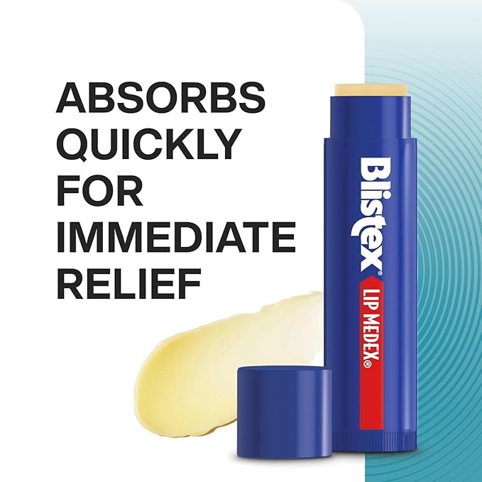 Blistex Lip Medex Stick, 0.15 oz Each, Advanced Hydration, Medicated Relief with Cooling, Soothes and Protects, Restores Healthy Moisture Balance to Lips, 3 Count (Pack of 2)