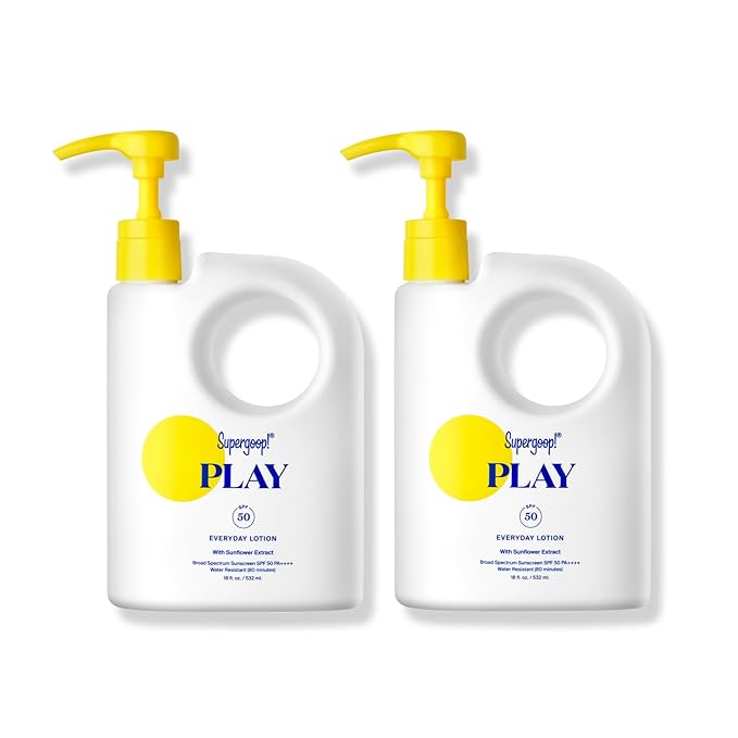 Supergoop! PLAY Everyday Lotion SPF 50 - Broad Spectrum Body & Face Sunscreen - Great for Active Days - Fast Absorbing, Water & Sweat Resistant - 18 fl oz - 2 Pack