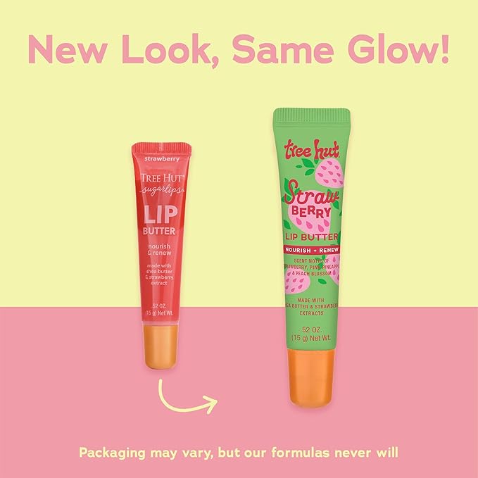 Tree Hut Sugarlips Lip Butter, Lock in Moisture & Nourish Skin for Full, Hydrated Lips, Essential Lip Care, 0.52 Fl oz.