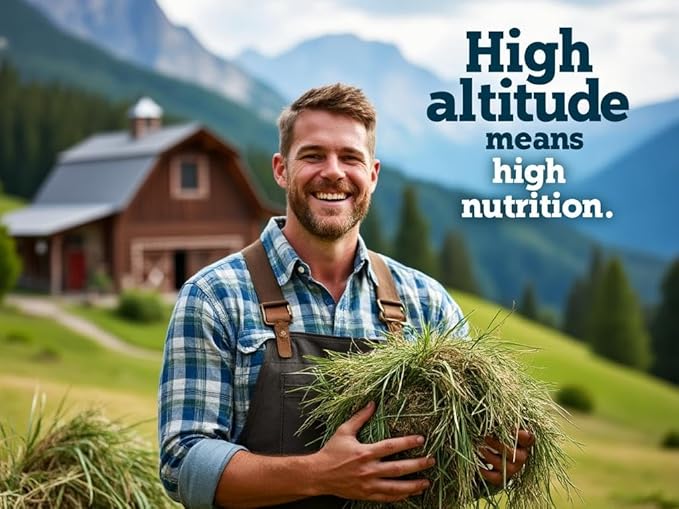 Blue Mountain Hay | Fresh Orchard Grass Hay (5 Pounds) | High Fiber, Soft & Leafy | High-Altitude Hay Pet Food for Rabbits, Guinea Pigs, Chinchillas, Hamsters, and Other Small Pets