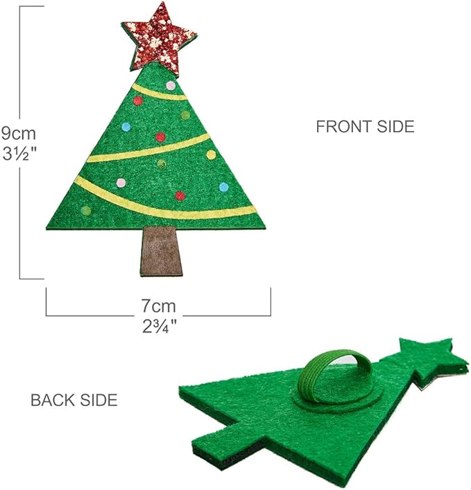 Blueberry Pet Festive Christmas Tree & Snowman Designer Dog Collar, Medium 14.5"-20", Eco-Friendly Glitter Décor, Durable Holiday Collar for Medium Dogs
