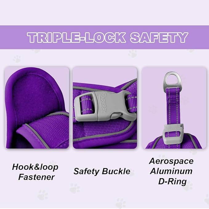 Cat Harness and Leash Set,Escape Proof Kitten Harness,Step in Adjustable Soft Lightweight,Easy Control,Reflective Strips Comfortable for Walking Travel(Purple,XXXS)