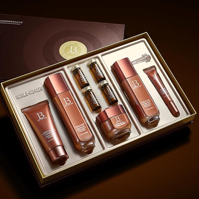 Ginseng Collagen Skincare Set 9-Piece - Korean Skin Care Set,with Face Wash, Toner, Lotion,Essence*4, Eye Cream, Cream,Deep Hydration,Anti-Aging & Skincare Gift Set for Women