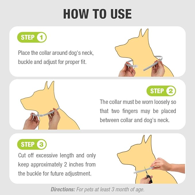 EcoVenger Flea Collars for Dogs & Cats - Flea & Tick Repellent 2-Pack White. Built-in Pant-Based Formula Strong Repellency Slow Release, Lasting Protection, Pleasant Aroma, Waterproof
