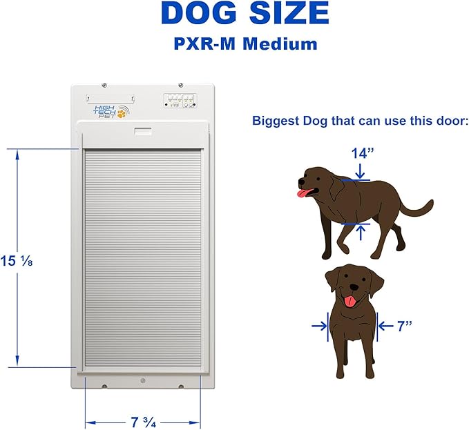 Power Pet Automatic ROLL UP Door by High Tech Pet Brand - Motorized Panel Rolls Up - Pet Operated - Remote App Control - 24/7 Exit & Entry Timers (Patio Tall - 92½-96, Medium)