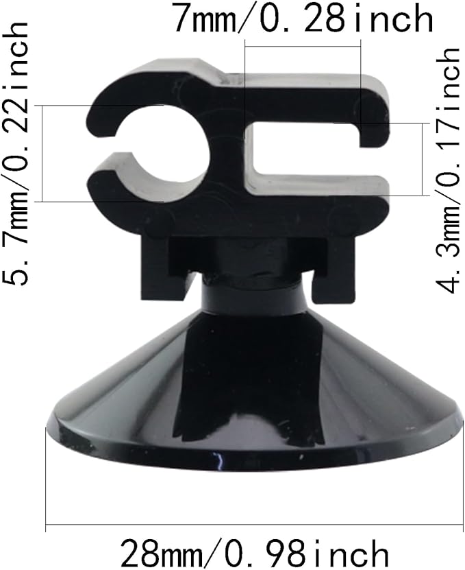 10PCS Aquarium Equipment Suction Cup Clip Aquarium Oxygen Tube Power Cord Clip Cable Organiser 2.8cm/0.98in for Fixing Aquarium Oxygen Pump Hose Clip