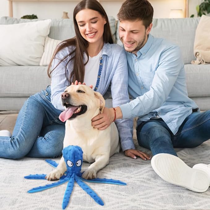 Octopus Dog Toys, No Stuffing Crinkle Dog Toys for Aggressive Chewers, Durable Interactive Chew Toys for Small, Medium and Large Dogs Training and Reduce Boredom (Orange)
