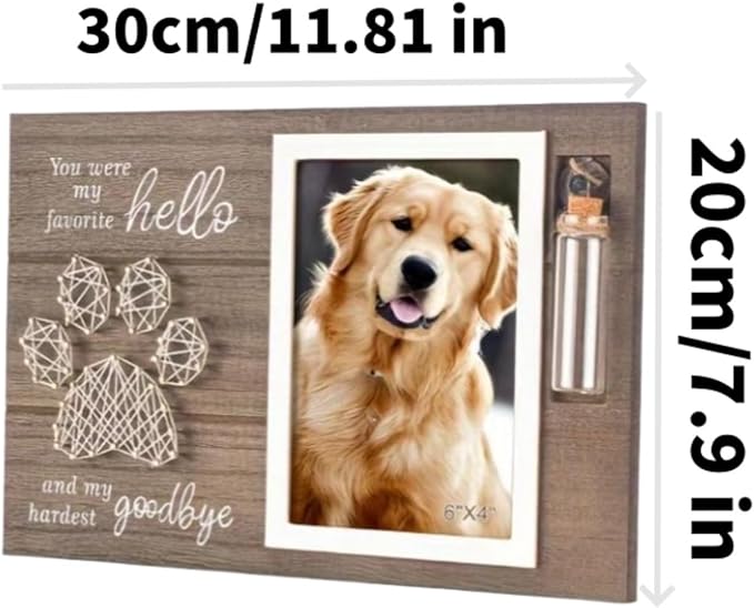 Sympathy Picture Frame - Pet Memorial Gifts for Dogs, Remembrance Photo Frame for Loved Pets, Dog Memorial Gifts for Loss of Dog