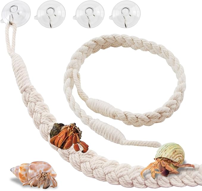 kathson 2 PCS 26 Inches Hermit Crab Climbing Toys,Reptile Vines Toy Hermit Crab Rope Ladder Bendable Hermit Crab Supplies Tank Terrarium Accessories for Hermit Crabs Lizards Leopard Geckos