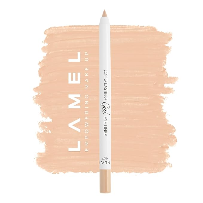 Nude Waterline Eyeliner, Ultra Long Lasting Gel Eyeliner Pencil, Waterproof Eye Liner, Smudge Proof, Creamy Eye Pencil, Sweat Proof Makeup, Highly-Pigmented White (407 Shade)