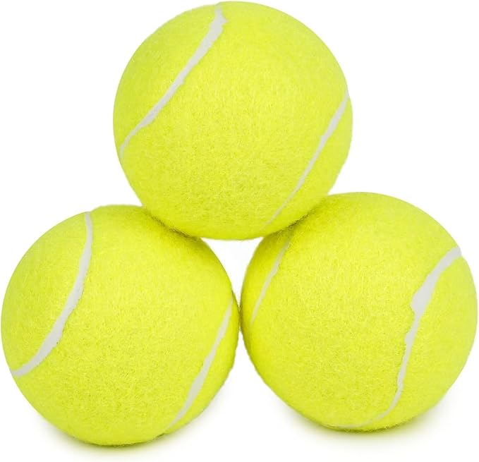 Prime Pets Tennis Balls for Dogs 3 Pack 2.5”, Durable Non-Squeaky Dog Balls with High Bounce, Interactive Fetch and Training Dog Toys for Outdoor Play, Ideal for Small and Medium Breeds