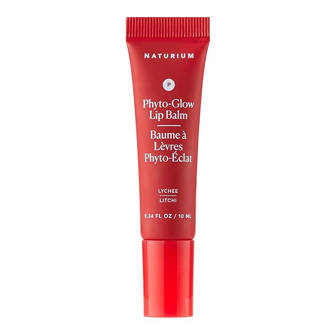 Naturium Phyto-Glow Lip Balm, Hydrating Lip Care with a Glossy Finish, 0.34 oz Lychee