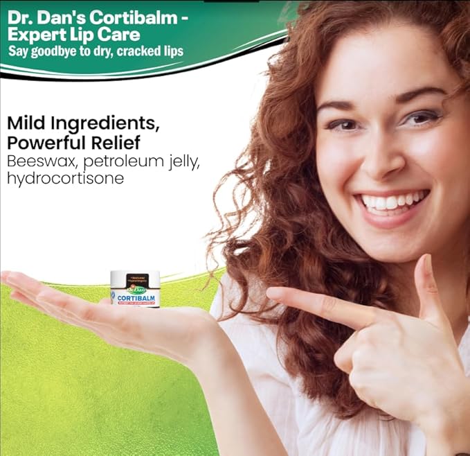 Dr. Dan's Cortibalm Jars-3 Pack- for Dry Cracked Lips - Healing Lip Balm Jar for Severely Chapped Lips - Designed for Men, Women and Children -