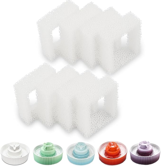 Wonder Creature Cat Water Fountain Filter, 8-pack Replacement Pre-Filter Sponges for Aurora, Cupcake, and 360° Stainless Steel Pet Fountain, Ceramic Dog Water Dispenser Filters