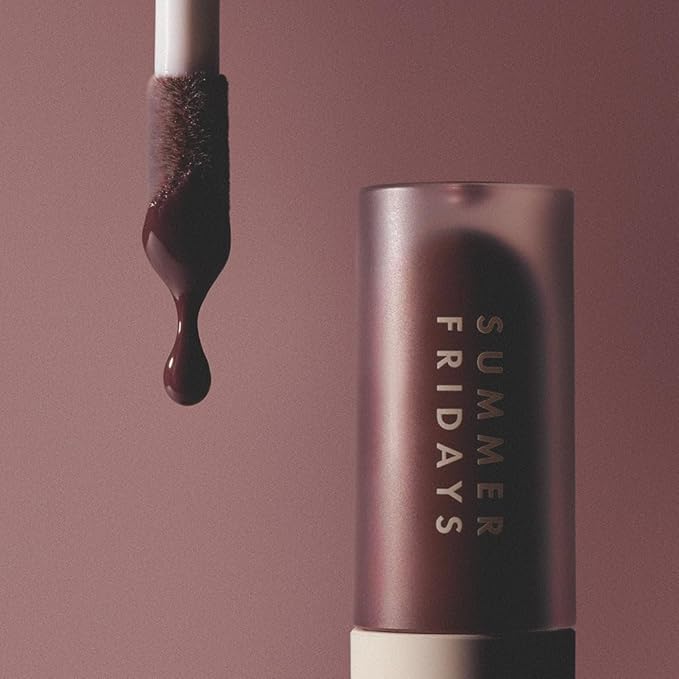 Summer Fridays Dream Lip Oil - Hydrating Tinted Lip Gloss Oil - Non-Sticky Formula with Skincare Benefits for Long-Lasting Softness + Shine - Effortless Beauty Gifts - Rosewood Nights (0.15 Oz)
