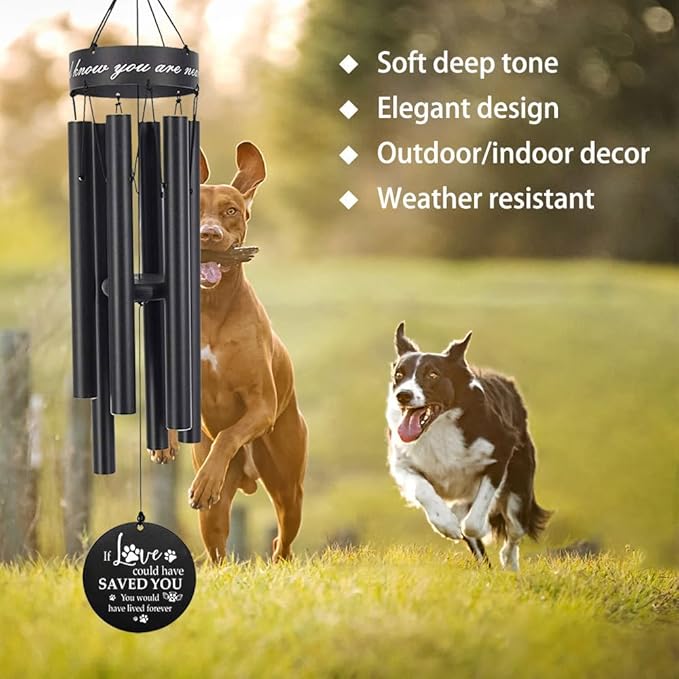 ASTARIN Pets Personalized Name 30" Wind Chimes, Pet Memorial Gifts for Loss of Dog, Custom Dog Remenbrance Gift in Memory, Sympathy Family Love Pet Dogs Cat Gift for Son Daughter Friends