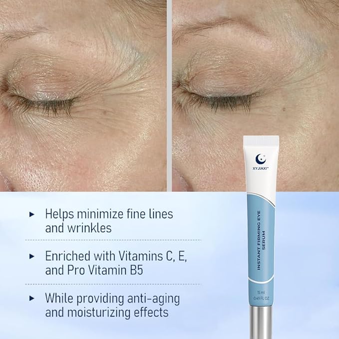 Instant Firming Eye Serum, Anti-Aging Formula for Under Bags and Wrinkles, Under Eye Cream, Wrinkle Filler, Visibly Improves for Bags Dark Circles Treatment for Puffines, 15ml (Scentless)