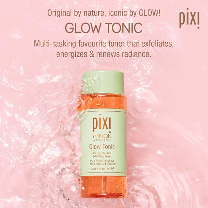 Pixi Glow Tonic Balancing Face Toner Glycolic Acid for Radiant Skin and Daily Brightening (8.5 fl oz / 250 ml)